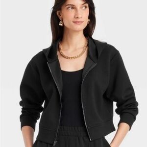 Women's Black Zip-Up  Jacket A New Day Large